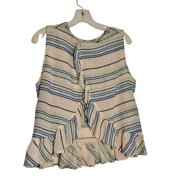 Vineyard Vines Womens Blue Jacquard Flutter Back Top Size M. Open Back NWT - Picture 2 of 4